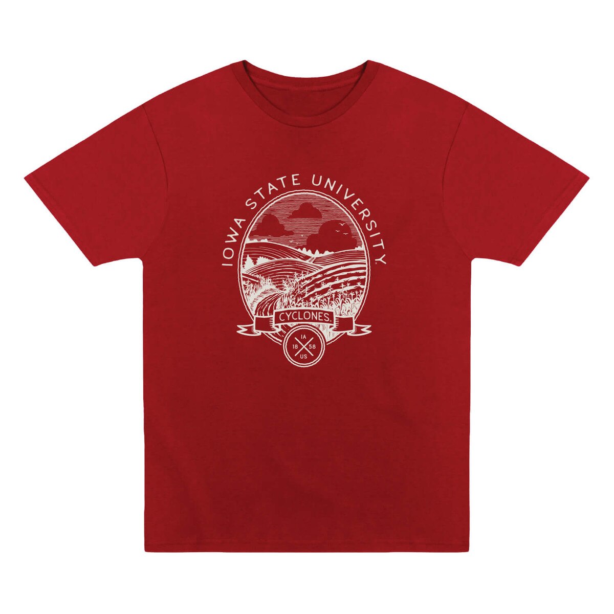 Uscape I-State Cardinal Crest Lightweight Short Sleeve T-Shirt
